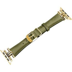 NEW Green/Gold Leather Apple Watch Band